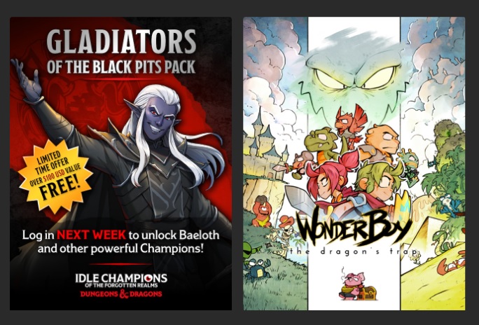 Idle Champions of the Forgotten Realms i Wonder Boy The Dragons Trap do odebrania na Epic Games Stor